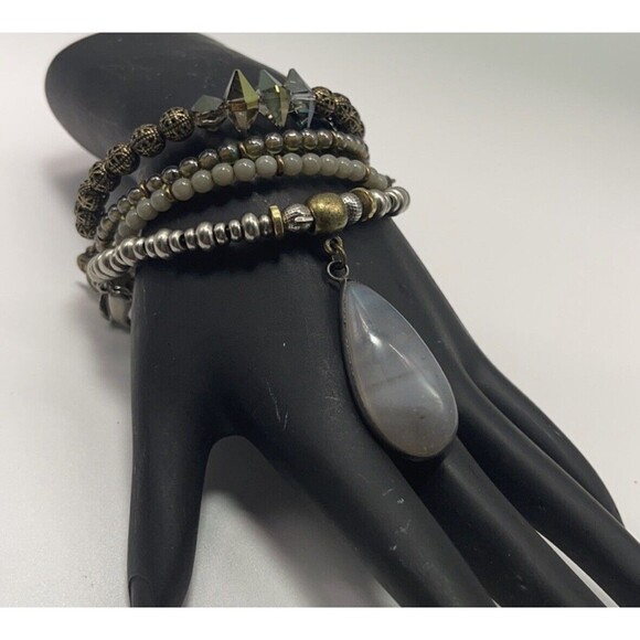 Lenny & Eva Metal & Semi Precious Stone Bracelet New W/O Tags - Picture 7 of 7